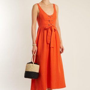 NWOT Athena Lace-up Woven Dress in Orange